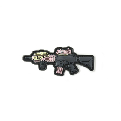 ライフル銃はポリ塩化ビニールのバッジ パッチ3.5&quot;を軍のための幅のシリコーン ゴム材料形づける